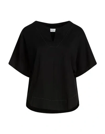 Gran Sasso Woman T-shirt Black Size 10 Cotton