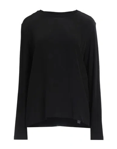 Gran Sasso Woman T-shirt Black Size 12 Silk, Viscose, Elastane