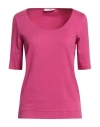 Gran Sasso Woman T-shirt Fuchsia Size 8 Cotton, Elastane In Pink