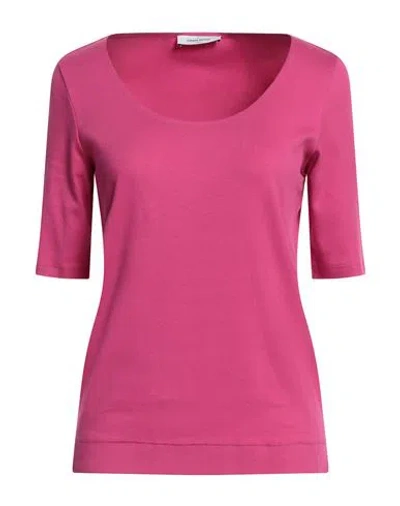 Gran Sasso Woman T-shirt Fuchsia Size 8 Cotton, Elastane In Pink