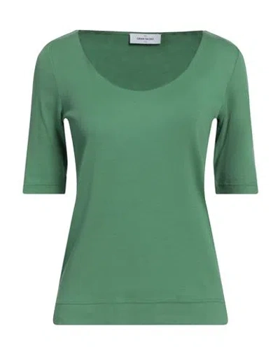 Gran Sasso Woman T-shirt Green Size 6 Cotton, Elastane