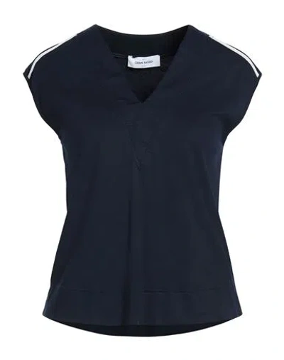 Gran Sasso Woman T-shirt Midnight Blue Size 4 Cotton