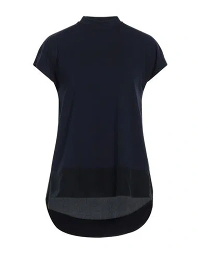 Gran Sasso Woman T-shirt Navy Blue Size 6 Viscose, Elastane, Silk