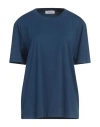 Gran Sasso Woman T-shirt Navy Size 14 Cotton In Blue