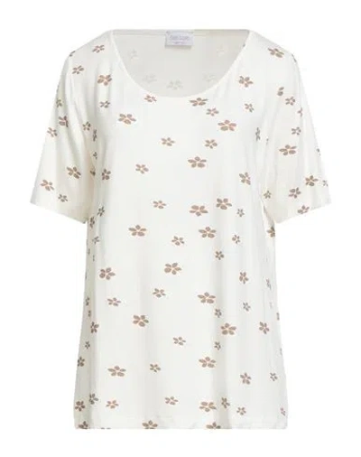 Gran Sasso Woman T-shirt Off White Size 14 Cotton, Elastane