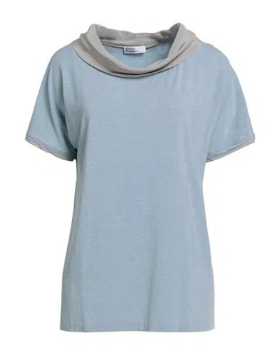 Gran Sasso Woman T-shirt Sky Blue Size 16 Cotton, Modal, Lycra