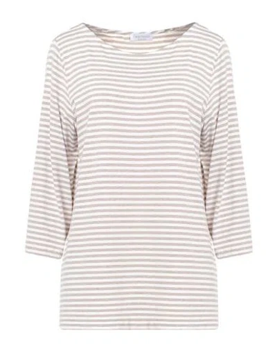 Gran Sasso Woman T-shirt Taupe Size 16 Viscose, Elastane In Gray