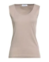 Gran Sasso Woman Tank Top Beige Size 8 Cotton, Elastane In Nude