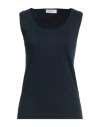 Gran Sasso Woman Tank Top Midnight Blue Size 8 Cotton, Elastane