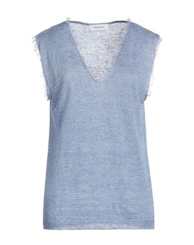 Gran Sasso Woman Top Slate Blue Size 14 Linen