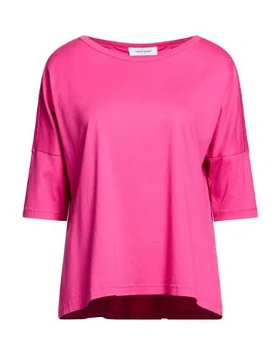 Gran Sasso Woman T-shirt Fuchsia Size 16 Cotton In Pink