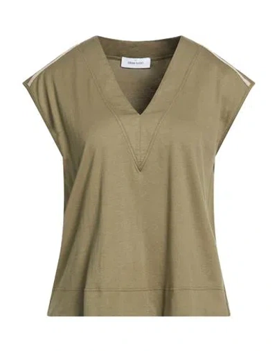 Gran Sasso Woman T-shirt Military Green Size 10 Cotton In Brown