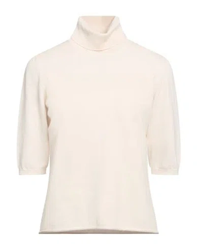 Gran Sasso Woman Turtleneck Beige Size 8 Virgin Wool, Viscose, Cashmere