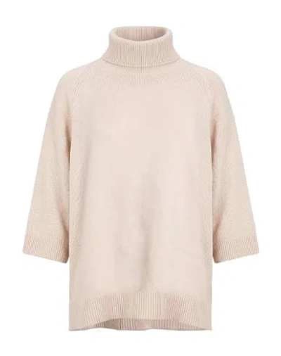 Gran Sasso Woman Turtleneck Beige Size 8 Virgin Wool, Viscose, Cashmere In Neutral