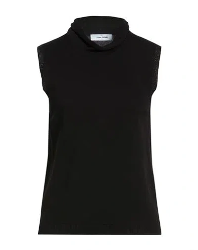 Gran Sasso Woman Turtleneck Black Size 8 Virgin Wool, Viscose, Cashmere, Polyester, Metallic Fiber