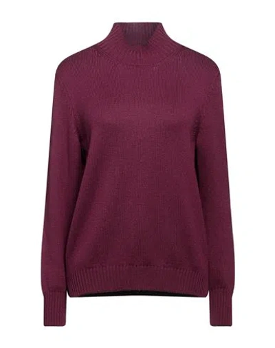 Gran Sasso Woman Turtleneck Burgundy Size 8 Virgin Wool In Red