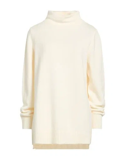 Gran Sasso Woman Turtleneck Cream Size 12 Virgin Wool, Viscose, Cashmere In White