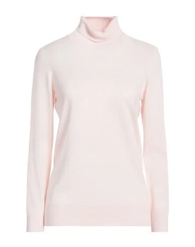 Gran Sasso Woman Turtleneck Light Pink Size 12 Virgin Wool, Viscose, Cashmere