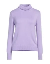 Gran Sasso Woman Turtleneck Lilac Size 6 Virgin Wool In Purple