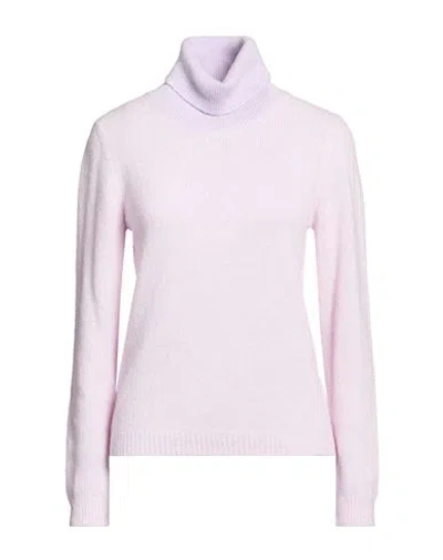 Gran Sasso Woman Turtleneck Lilac Size 8 Virgin Wool, Polyamide In Purple