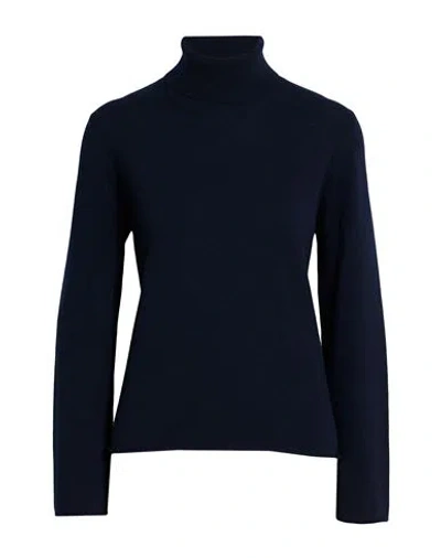 Gran Sasso Woman Turtleneck Midnight Blue Size 8 Cashmere In Black