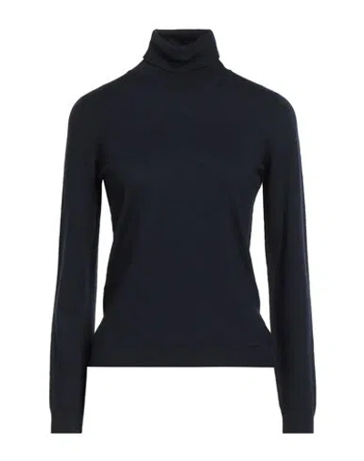 Gran Sasso Woman Turtleneck Midnight Blue Size 8 Virgin Wool
