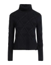 Gran Sasso Woman Turtleneck Midnight Blue Size 8 Virgin Wool, Viscose, Cashmere In Blue