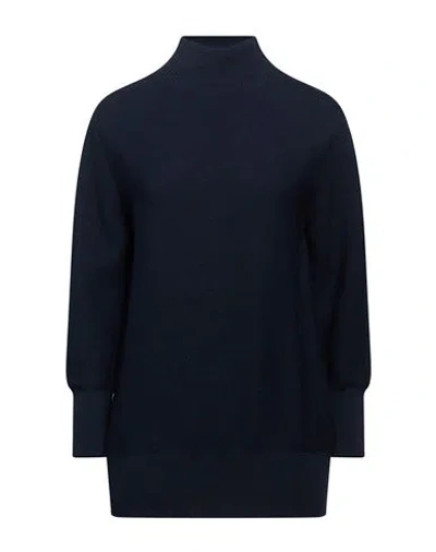 Gran Sasso Woman Turtleneck Navy Size 2 Virgin Wool In Blue
