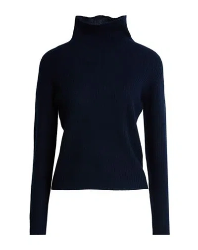 Gran Sasso Woman Turtleneck Navy Size 6 Cashmere In Blue