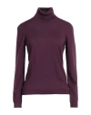 Gran Sasso Woman Turtleneck Plum Size 8 Virgin Wool