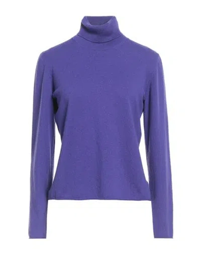 Gran Sasso Woman Turtleneck Purple Size 12 Cashmere