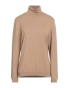 Gran Sasso Woman Turtleneck Sand Size 14 Virgin Wool In Brown