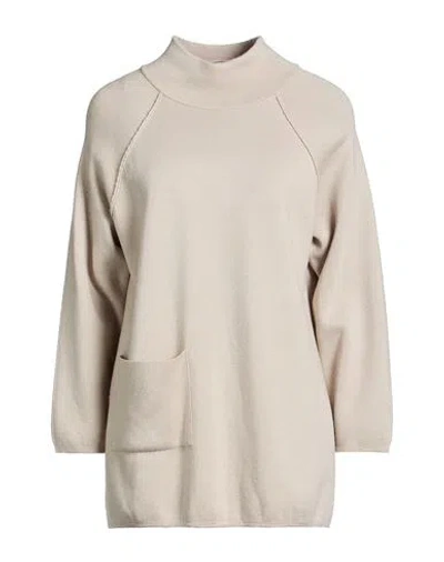 Gran Sasso Woman Turtleneck Sand Size 6 Virgin Wool In Neutral