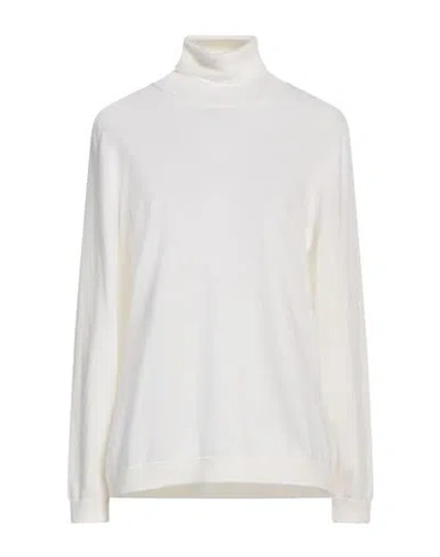 Gran Sasso Woman Turtleneck White Size 12 Virgin Wool
