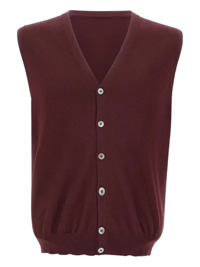 Gran Sasso Wool Buttoned Cardigan In Red