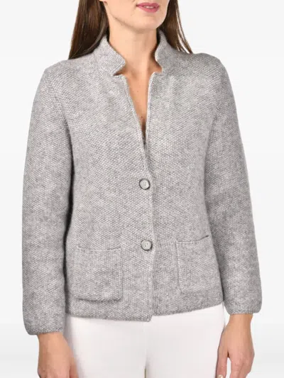 Gran Sasso Wool Buttoned Jacket In Gray