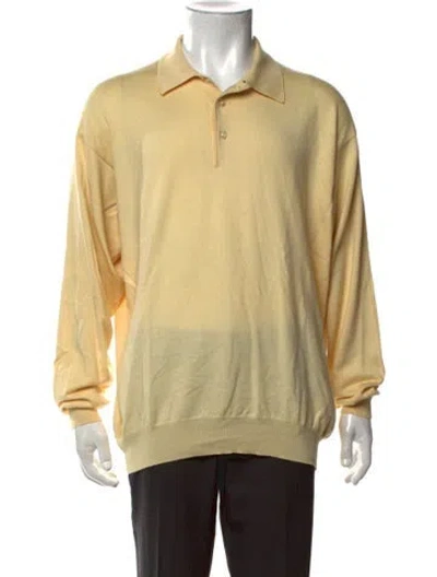 Pre-owned Gran Sasso Wool Collar Polo Sweater In Neutrals