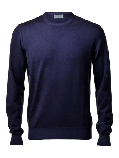 Gran Sasso Wool Crew-neck Sweater In Blue