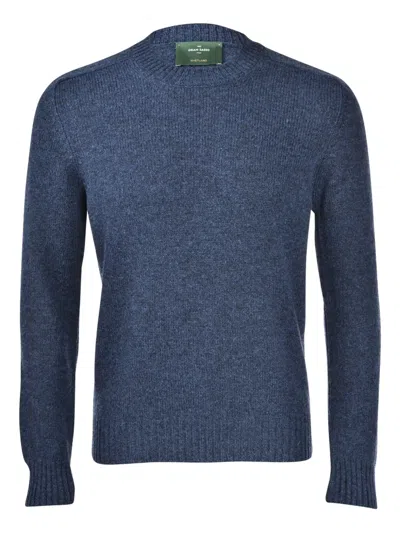 Gran Sasso Wool Crew-neck Sweater In Blue