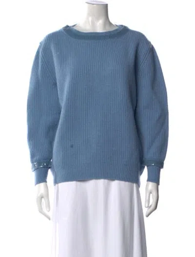 Pre-owned Gran Sasso Wool Crew Neck Sweater In Blue