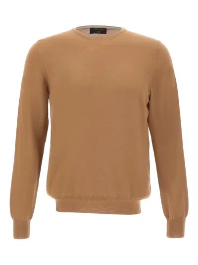 Gran Sasso Wool Crew-neck Sweater In Brown
