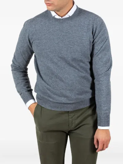 Gran Sasso Wool Crew-neck Sweater In Blue