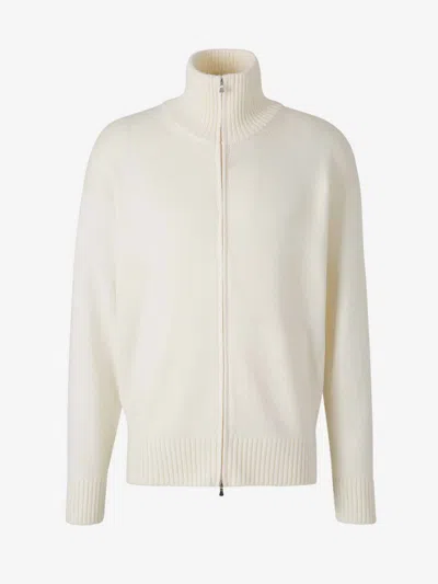 Gran Sasso Wool Knitted Cardigan In Neutral
