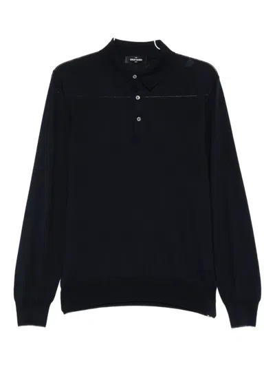 Gran Sasso Wool Polo Sweater In Black