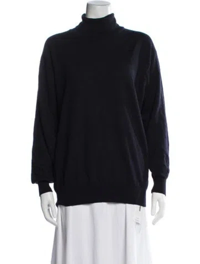 Pre-owned Gran Sasso Wool Turtleneck Sweater In Blue