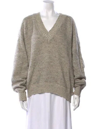 Pre-owned Gran Sasso Wool Tweed Pattern Sweater In Neutral