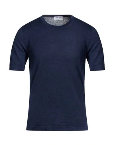 Gran Sasso X Reffa Man Sweater Navy Size 36 Linen, Cotton