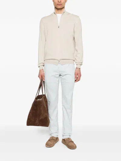 Gran Sasso Zip Cardigan In Neutral