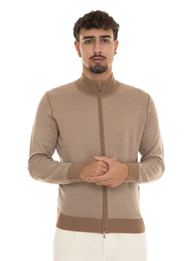 Zip Cardigan In Neutral from ScaglioneIschia