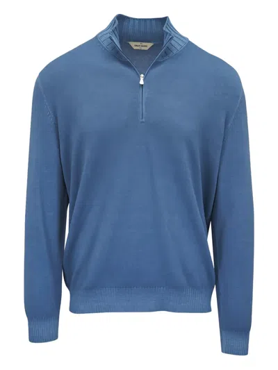 Gran Sasso Zip-collar Sweater In Blue